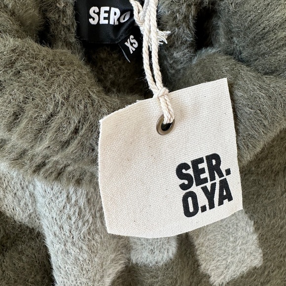 NWT $245 SER.O.YA Camo turtleneck Knit Sweater MINI DRESS SIZE XS - Picture 2 of 3